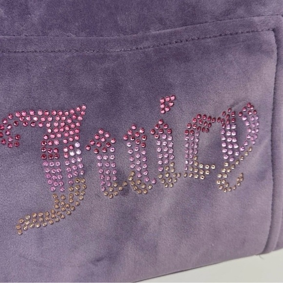 Juicy Couture Velour Big Spender Mini Tote w/ two Crossbody Straps! -Purple - Picture 2 of 7